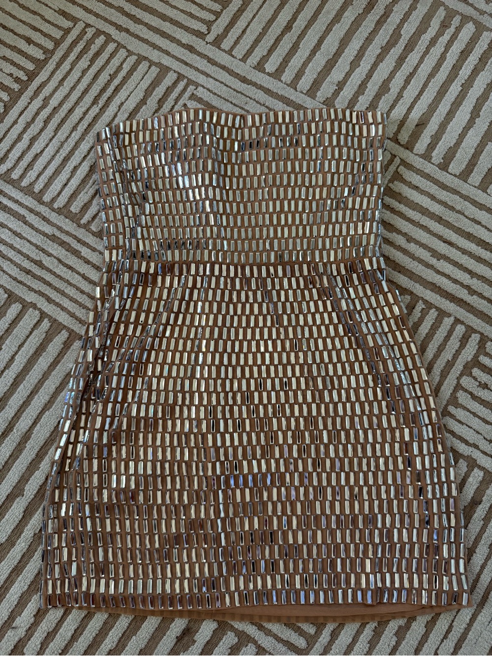 Oh Polly Aurora Nude Embellished Mini Dress - Picture 4 of 5